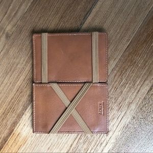 J Crew Brown Leather Flip Wallet Slim